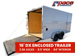 8.5 x 16 Outback DLX Flat Top V Nose Car Hauler (2) - 3500 lbs Axles 154072 - Stryker Dealership Group