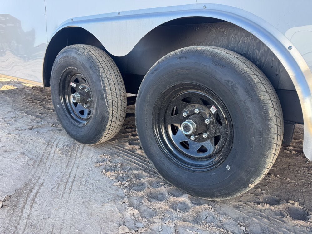 8.5 x 18 Outback DLX Flat Top V Nose Car Hauler - (2) 5200 lbs Axles 137696 - Stryker Dealership Group