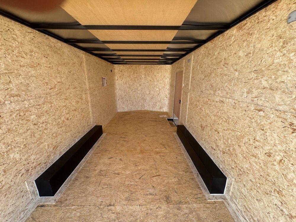 8.5 x 18 Outback DLX Flat Top V Nose Car Hauler - (2) 5200 lbs Axles 137696 - Stryker Dealership Group