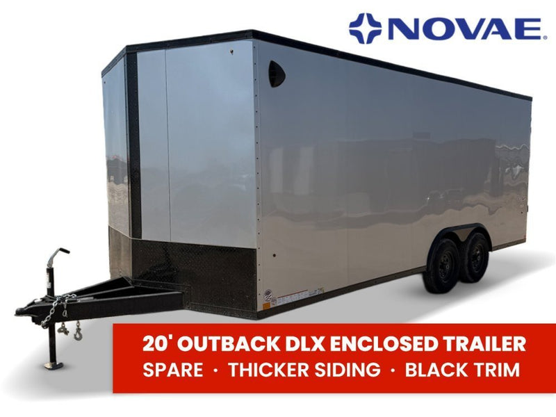 8.5 x 20 Outback DLX Flat Top V Nose Car Hauler (2) - 5200 lbs Axles F14622 - Stryker Dealership Group