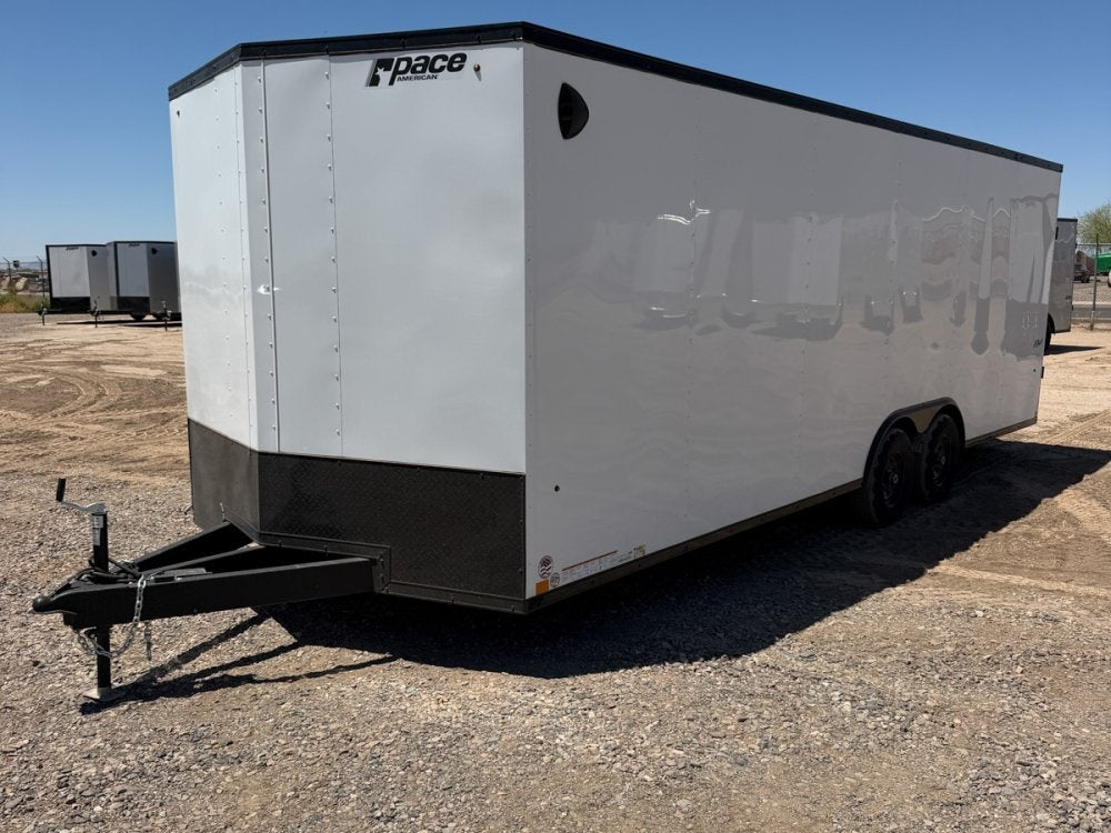 8.5 x 24 Outback DLX Flat Top V Nose Car Hauler (2) - 5200 lbs Axles 146214 - Stryker Dealership Group