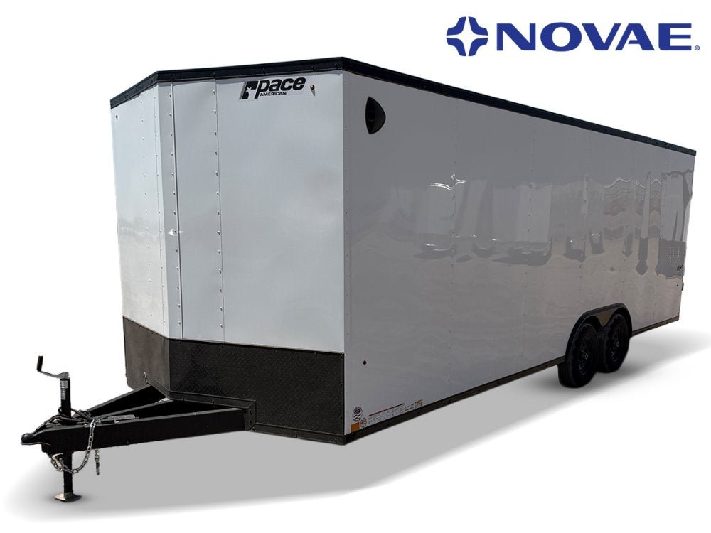 8.5 x 24 Outback DLX Flat Top V Nose Car Hauler (2) - 5200 lbs Axles 146214 - Stryker Dealership Group