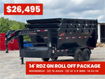 Horizon 14' RDZ GN Roll off Bundle (2) 7k Axles + 3 Bins w/ 4' Walls 013108