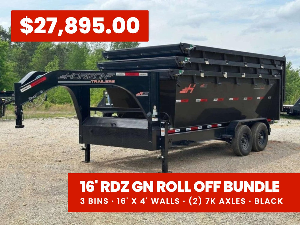 Horizon 16' RDZ GN Roll off Bundle (2) 7k Axles + 3 Bins w/ 4' Walls 016368