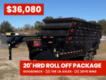Horizon 20' HRD GN Roll off Bundle (2) 10k Axles + 3 Bins w/ 4' Walls 014962