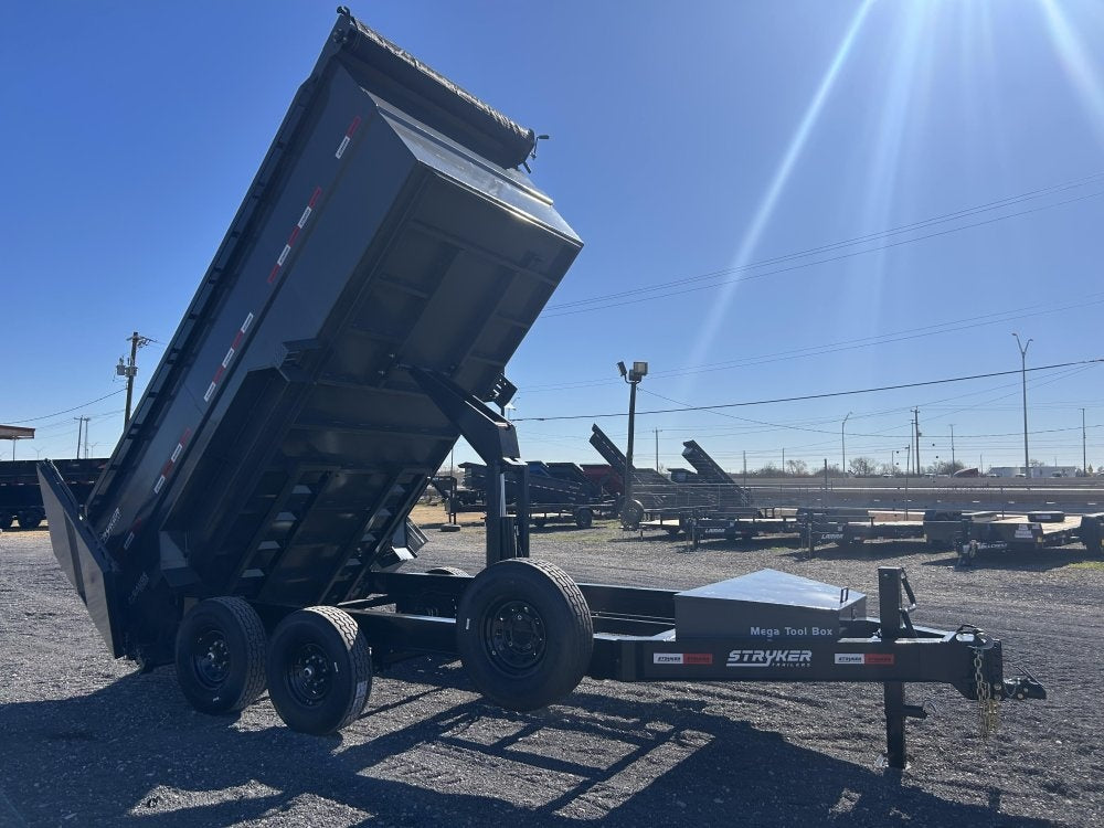 14' Stryker SDT Bumper Pull Dump Trailer 48" Side Walls - (2) 7k Axles 3928