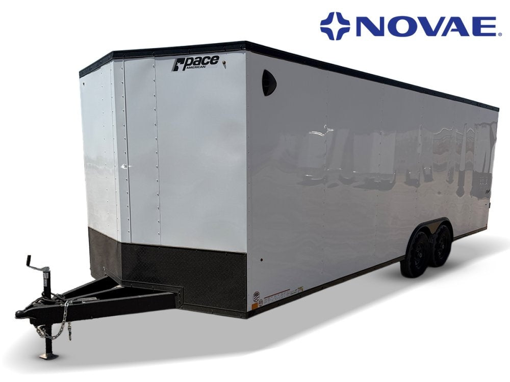 8.5 x 24 Outback DLX Flat Top V Nose Car Hauler (2) - 5200 lbs Axles 146214