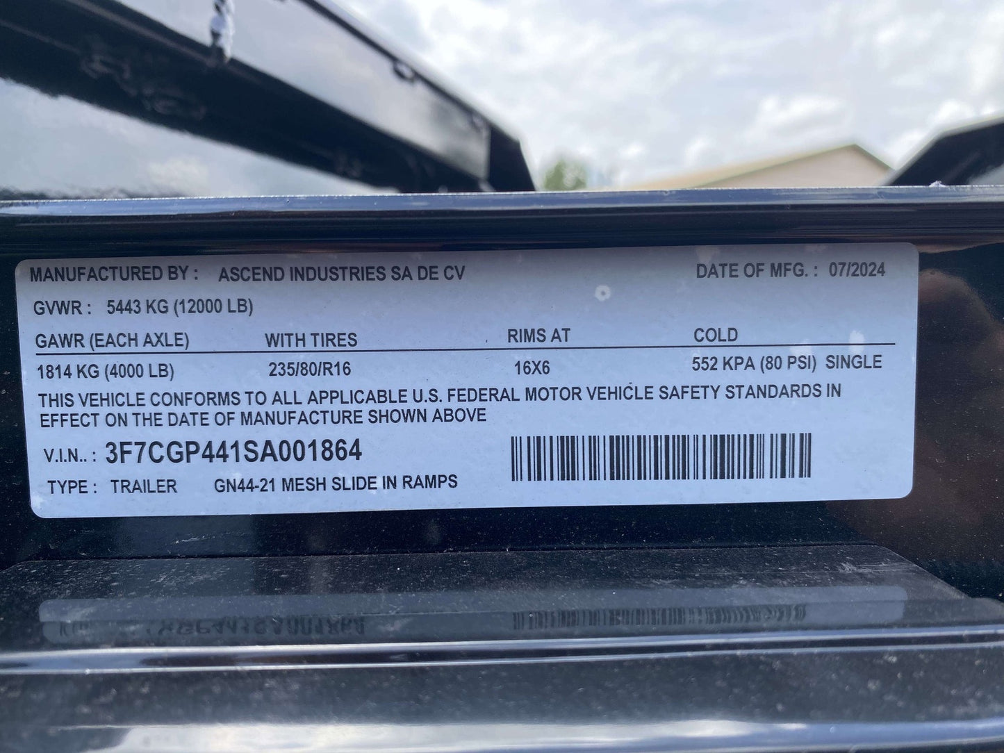 Ascend 44' Mesh Deck (3) 7k Axles - 12k GVWR - 14 Ply Tires w/Spare  - Winch 44M-7K-BK - Ghost Truck & Van Haulers - Stryker Dealership Group