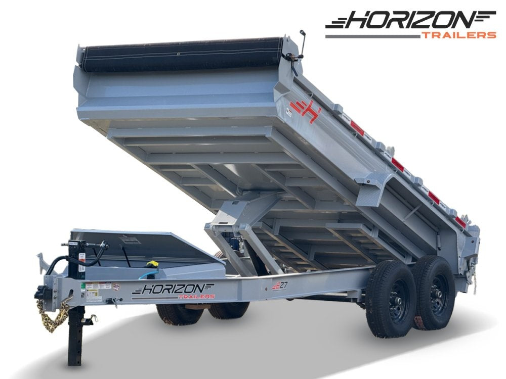 14' Horizon EZ7 Bumper Pull Dump Trailer 19" Sides - (2) 7K Axles 017884