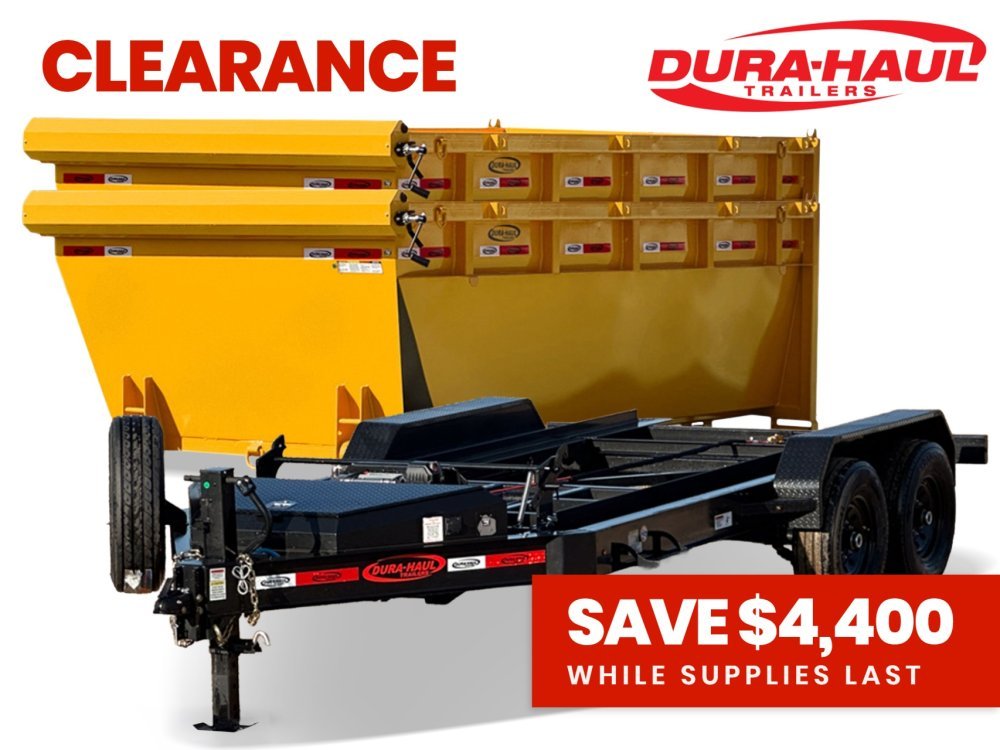 Dura Haul 14' BP Roll Off Bundle (2) 7k Axles + 2 Bin 4' Walls 01091A - Stryker Dealership Group