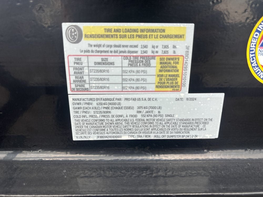 Dura Haul 14' BP Roll Off Bundle (2) 7k Axles + 3 Bins w/ 4' Walls 10100 - Stryker Dealership Group