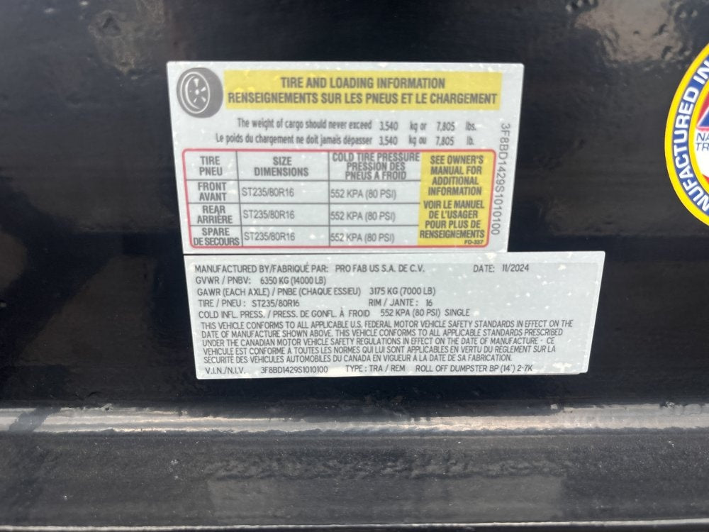 Dura Haul 14' BP Roll Off Bundle (2) 7k Axles + 3 Bins w/ 4' Walls - Roll Off Packages/RO 14' Bumper Pull - Stryker Dealership Group