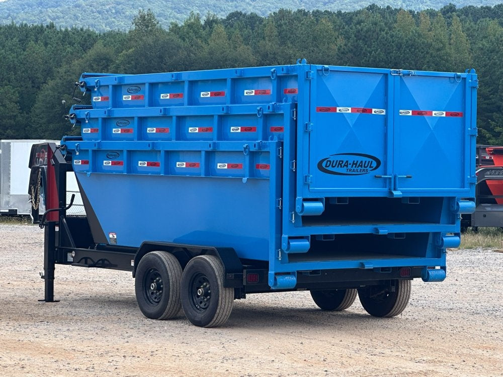 Dura Haul 14' GN Roll Off Bundle (2) 7k Axles + 3 Bins w/ 4' Walls - Roll Off Packages/14' Gooseneck - Stryker Dealership Group