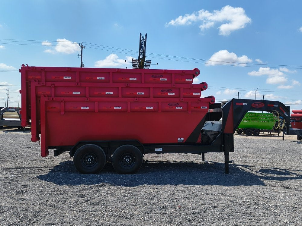 Dura Haul 14' GN Roll Off Bundle (2) 7k Axles + 3 Bins w/ 4' Walls - Roll Off Packages/14' Gooseneck - Stryker Dealership Group