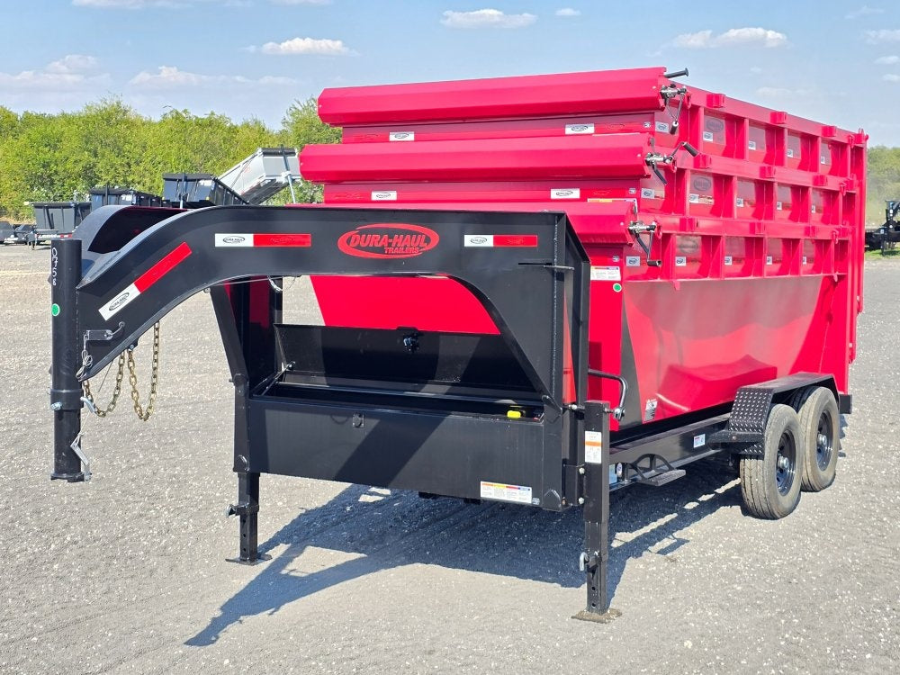 Dura Haul 14' GN Roll Off Bundle (2) 7k Axles + 3 Bins w/ 4' Walls - Roll Off Packages/RO 14' Gooseneck - Stryker Dealership Group