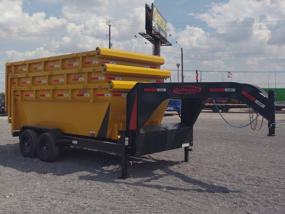 Dura Haul 14' GN Roll Off Bundle (2) 7k Axles + 3 Bins w/ 4' Walls - Roll Off Packages/14' Gooseneck - Stryker Dealership Group