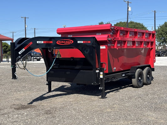 Dura Haul 14' GN Roll Off Bundle (2) 8k Axles + 2 Bins w/ 4' Walls - Roll Off Packages/14' Gooseneck - Stryker Dealership Group