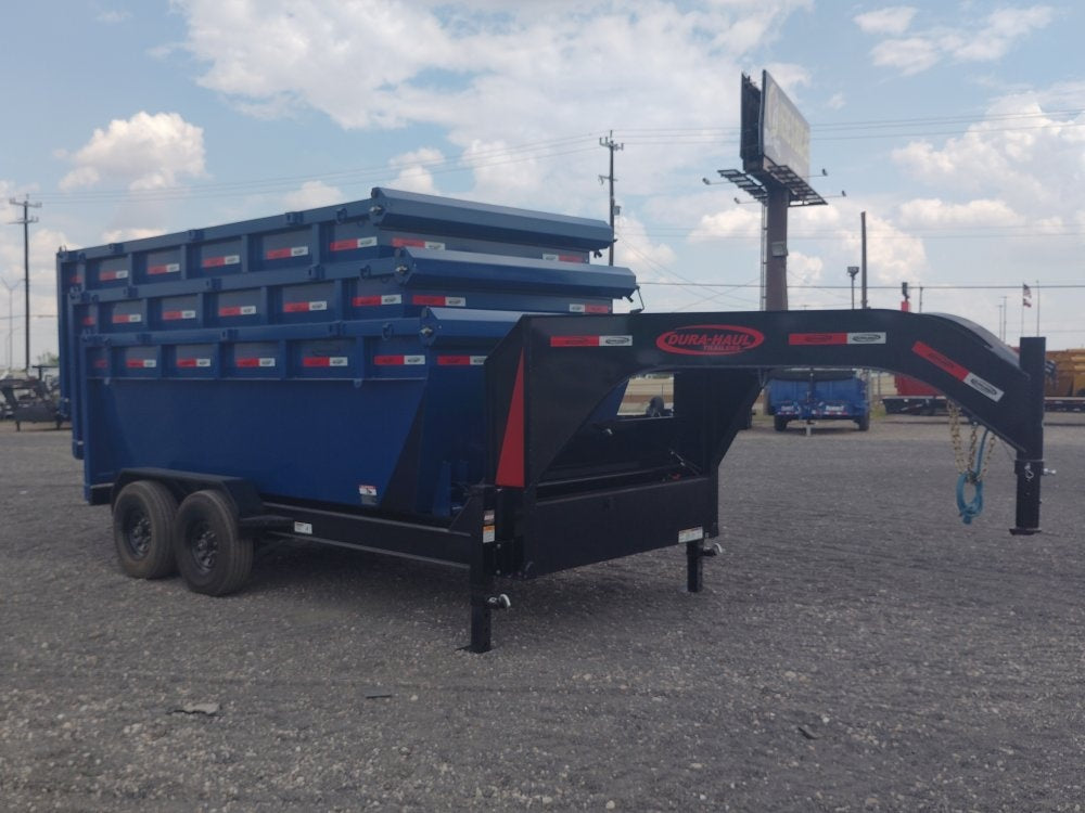 Dura Haul 14' GN Roll Off Bundle (2) 8k Axles + 3 Bins w/ 4' Walls - Roll Off Packages/14' Gooseneck - Stryker Dealership Group