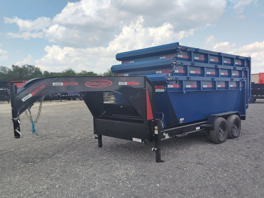Dura Haul 14' GN Roll Off Bundle (2) 8k Axles + 3 Bins w/ 4' Walls - Roll Off Packages/14' Gooseneck - Stryker Dealership Group