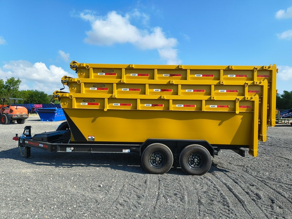 Dura Haul 16' BP Roll Off Bundle (2) 8k Axles + 3 Bins w/ 4' Walls - Roll Off Packages/16' Bumper Pull - Stryker Dealership Group