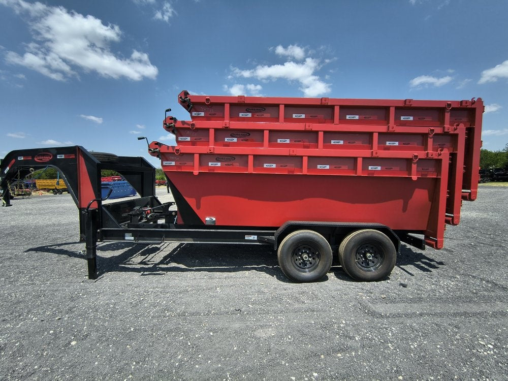 Dura Haul 16' GN Roll off Bundle (2) 7k Axles + 3 Bins w/ 4' Walls - Roll Off Packages/RO 16' Gooseneck - Stryker Dealership Group