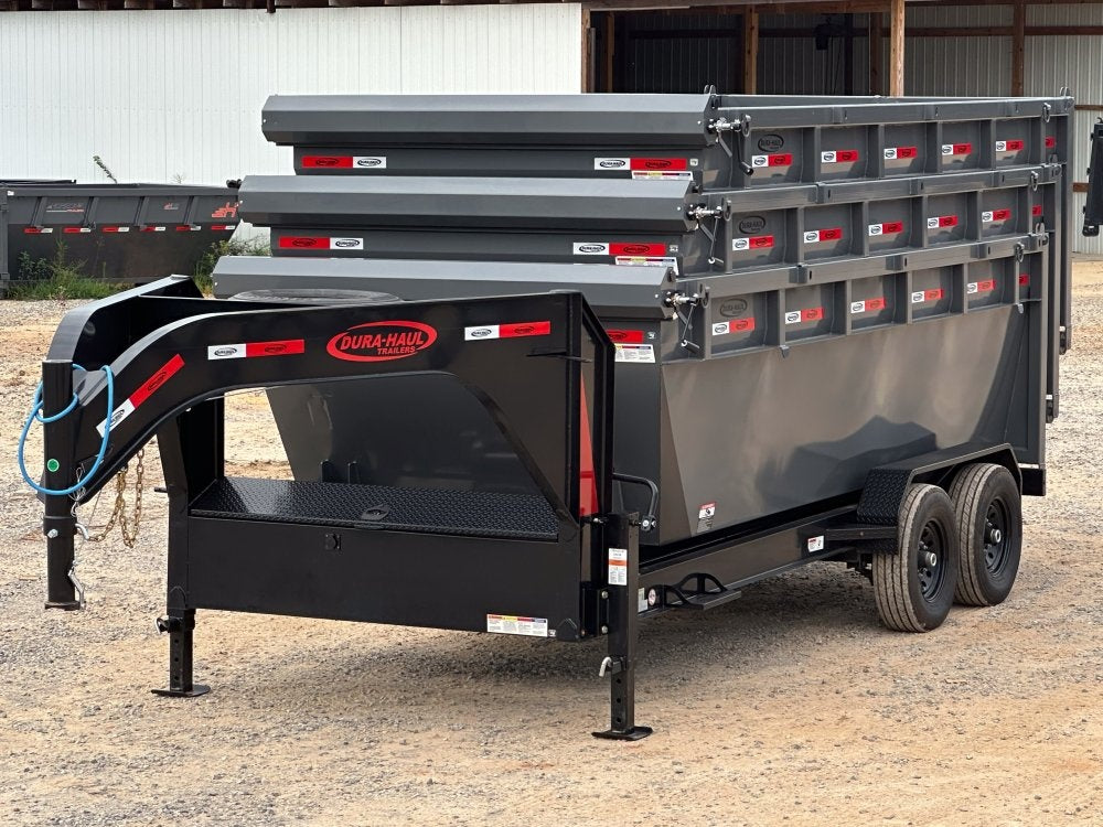 Dura Haul 16' GN Roll off Bundle (2) 7k Axles + 3 Bins w/ 4' Walls - Roll Off Packages/RO 16' Gooseneck - Stryker Dealership Group