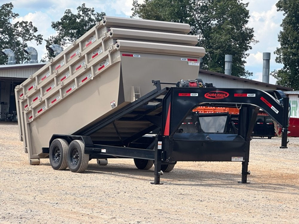 Dura Haul 16' GN Roll Off Bundle (2) 8k Axles + 3 Bins w/ 4' Walls - Roll Off Packages/16' Gooseneck - Stryker Dealership Group