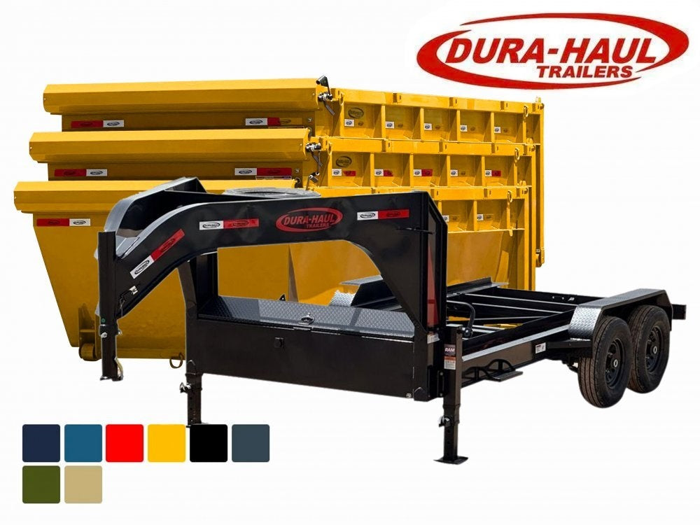 Dura Haul 16' GN Roll Off Bundle (2) 8k Axles + 3 Bins w/ 4' Walls - Roll Off Packages/16' Gooseneck - Stryker Dealership Group