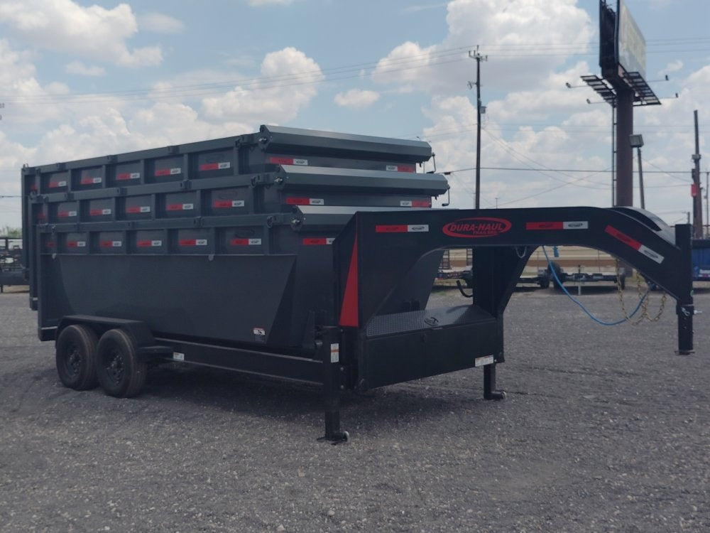 Dura Haul 16' GN Roll Off Bundle (2) 8k Axles + 3 Bins w/ 4' Walls - Roll Off Packages/16' Gooseneck - Stryker Dealership Group