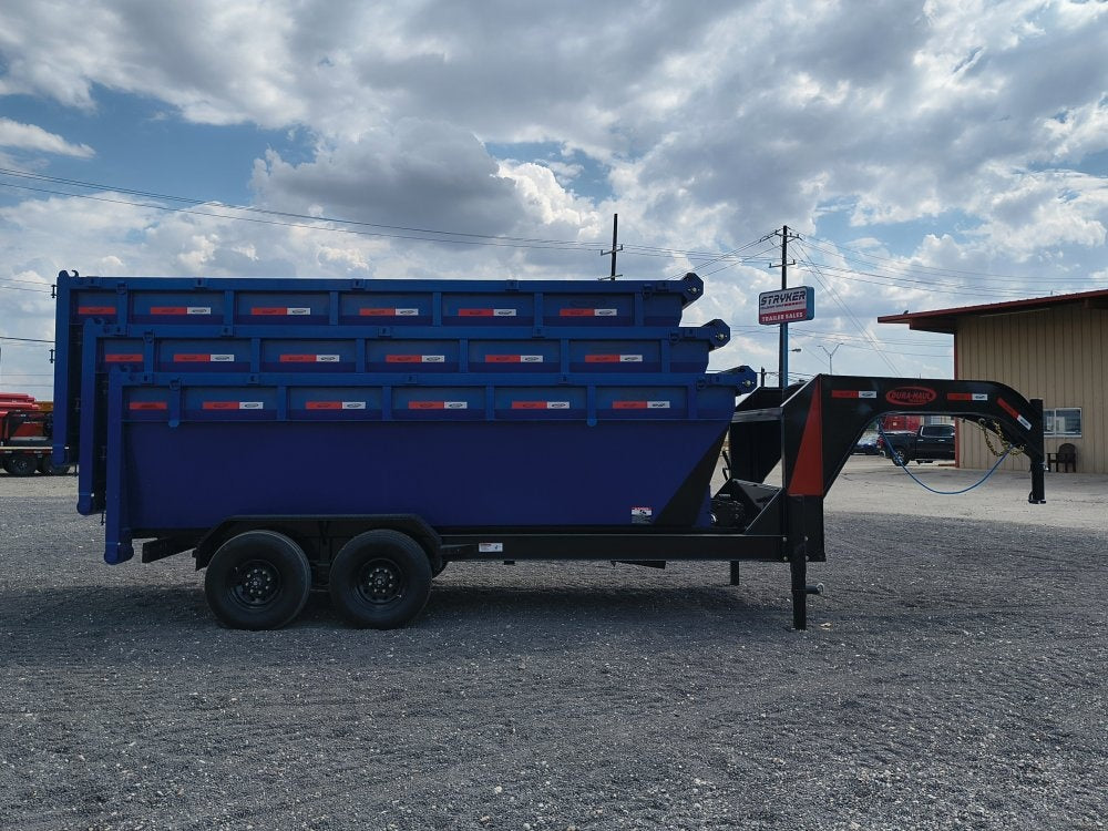 Dura Haul 16' GN Roll Off Bundle (2) 8k Axles + 3 Bins w/ 4' Walls - Roll Off Packages/16' Gooseneck - Stryker Dealership Group