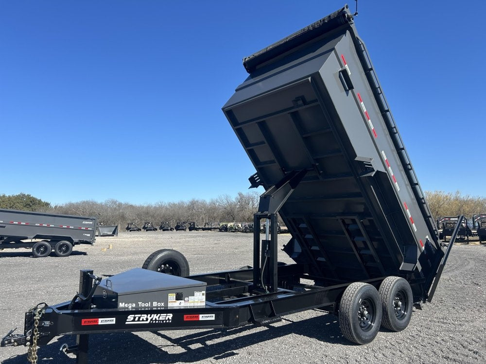14' Stryker SDT Bumper Pull Dump Trailer 48" Side Walls - (2) 7k Axles 3928