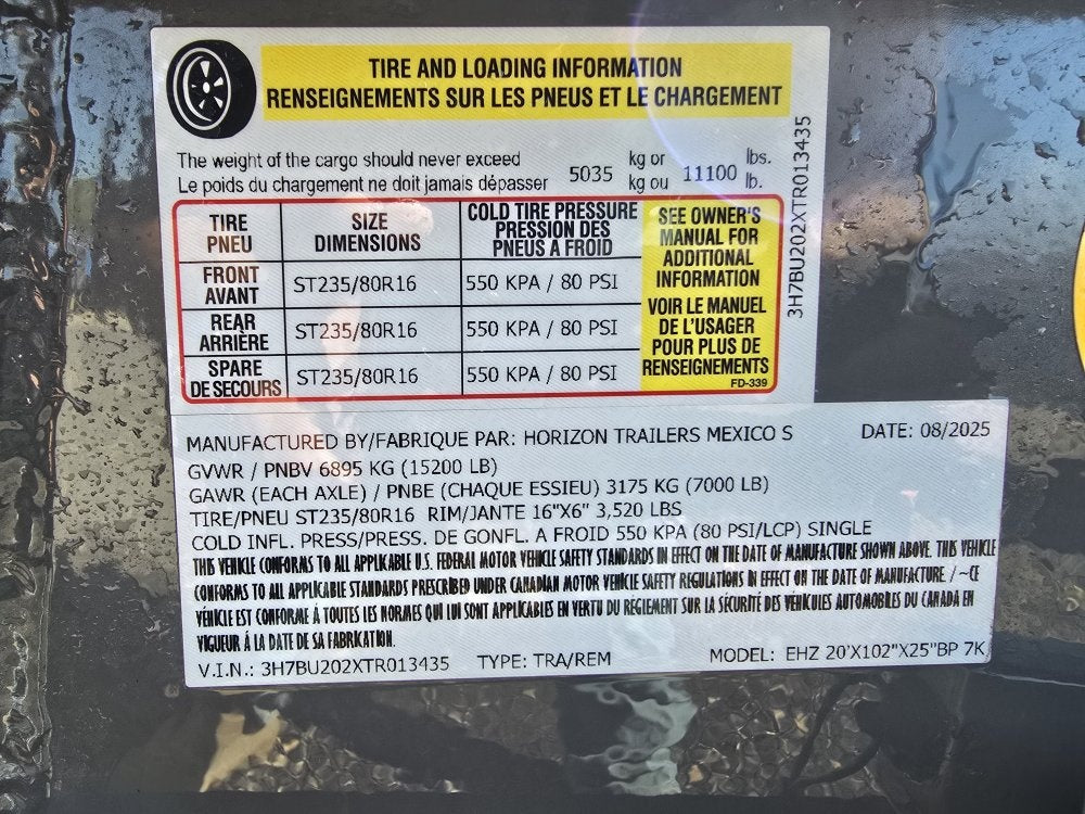 EHZ 20' x 83" BP EQUIPMENT TRAILER (2) 7K Axles, Mega Ramps, 14 Ply Tires - Equipment Trailers - Stryker Dealership Group