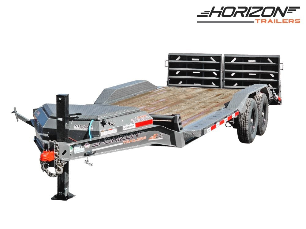 EHZ 20' x 83" BP EQUIPMENT TRAILER (2) 7K Axles, Mega Ramps, 14 Ply Tires - Equipment Trailers - Stryker Dealership Group