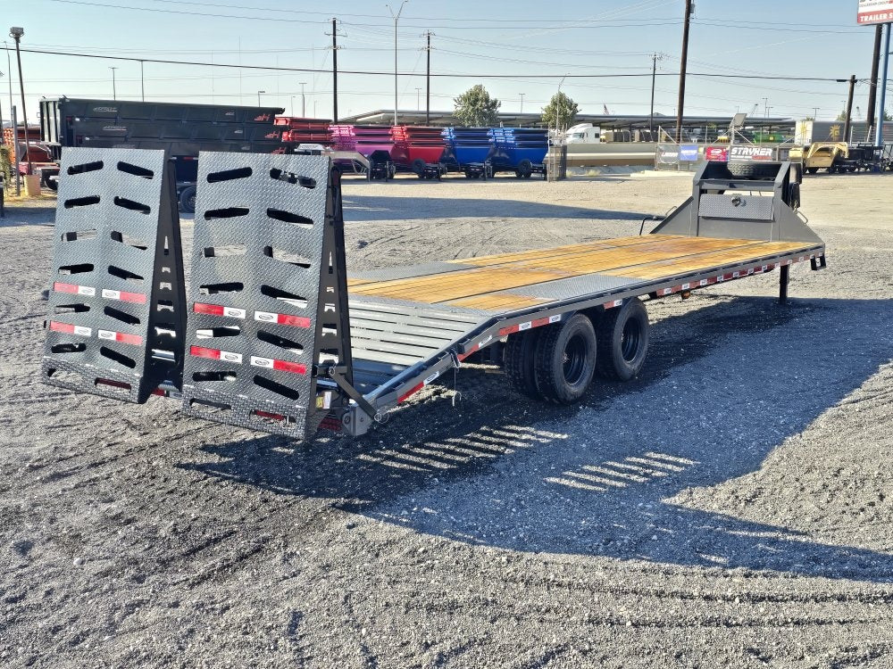 32' DKO Gooseneck Deckover 27' + 5' Mega Ramps (2) 12K Axles 11354