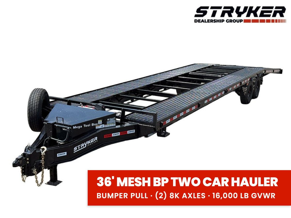 36' Stryker Bumper Pull Mesh Deck Multi Car Hauler - (2) 8k Axles 620