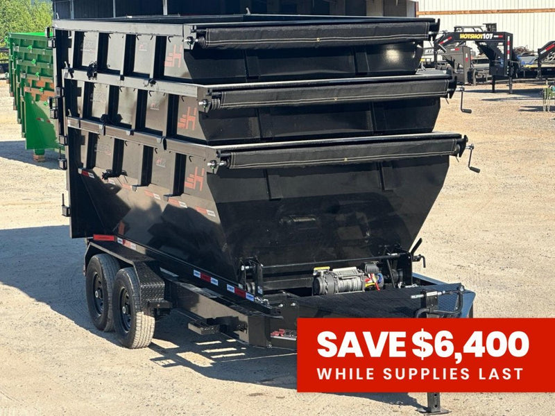 Horizon 14' RDZ BP Roll off Bundle (2) 7k Axles + 3 Bins w/ 4' Walls 017793 - Stryker Dealership Group