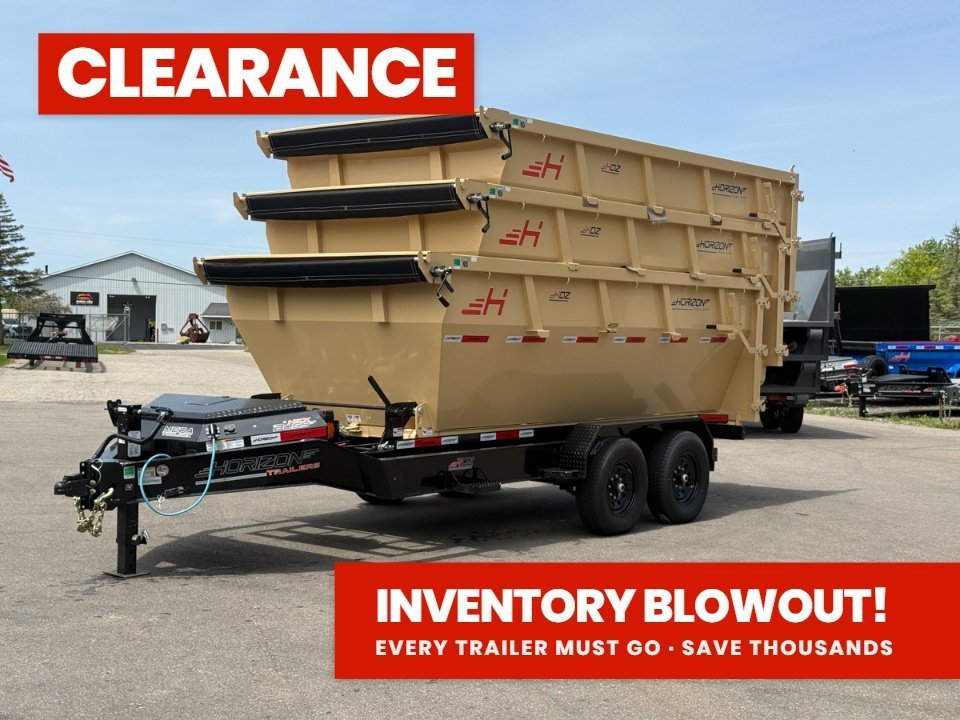 Horizon 14' RDZ BP Roll off Bundle (2) 7k Axles + 3 Bins w/ 4' Walls 7781 - A - Stryker Dealership Group