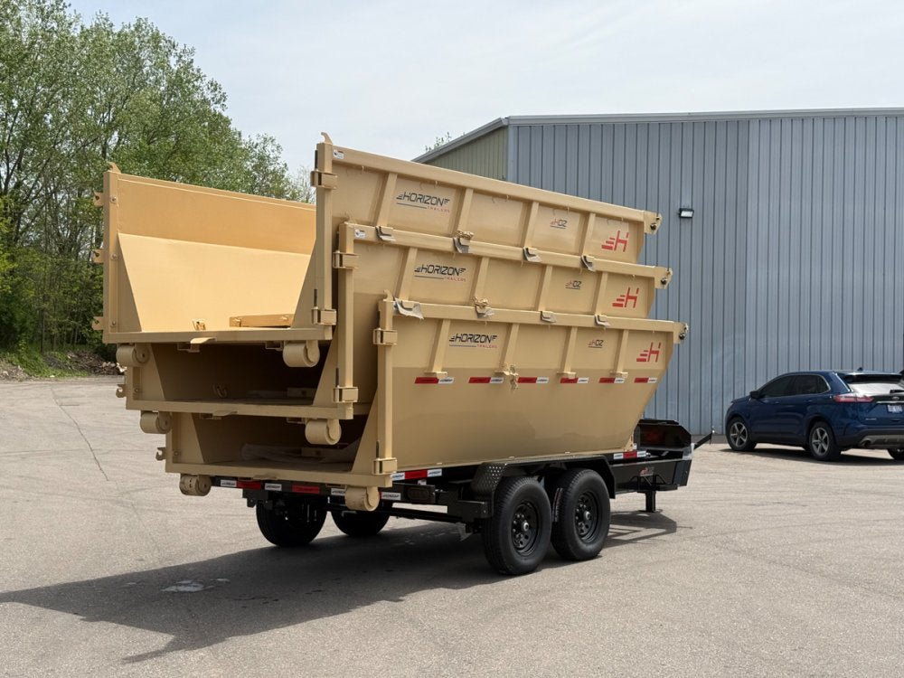 Horizon 14' RDZ BP Roll off Bundle (2) 7k Axles + 3 Bins w/ 4' Walls 7781 - A - Stryker Dealership Group