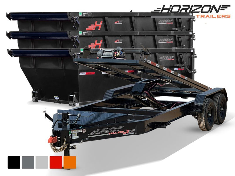 Horizon 14' RDZ GN Roll off Bundle (2) 7k Axles + 3 Bins w/ 4' Walls 4938 - Stryker Dealership Group