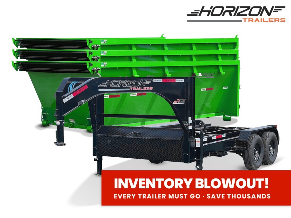Horizon 14' RDZ GN Roll off Bundle (2) 7k Axles + 3 Bins w/ 4' Walls 7963-A - Stryker Dealership Group