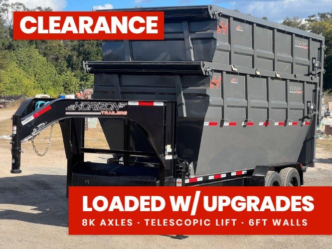 Horizon 16' HRD GN Roll off Bundle (2) 10k Axles + 2 Bins w/ 6' Walls 016076 - Stryker Dealership Group