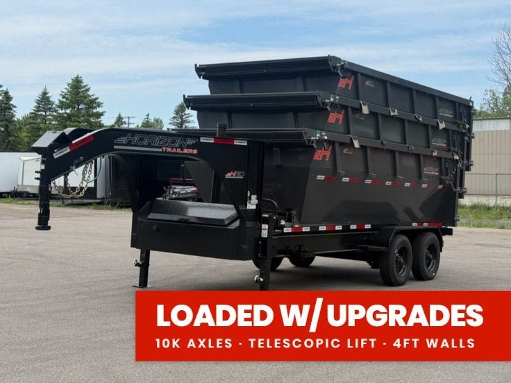 Horizon 16' HRD GN Roll off Bundle (2) 10k Axles + 3 Bins w/ 4' Walls 014954 - Stryker Dealership Group