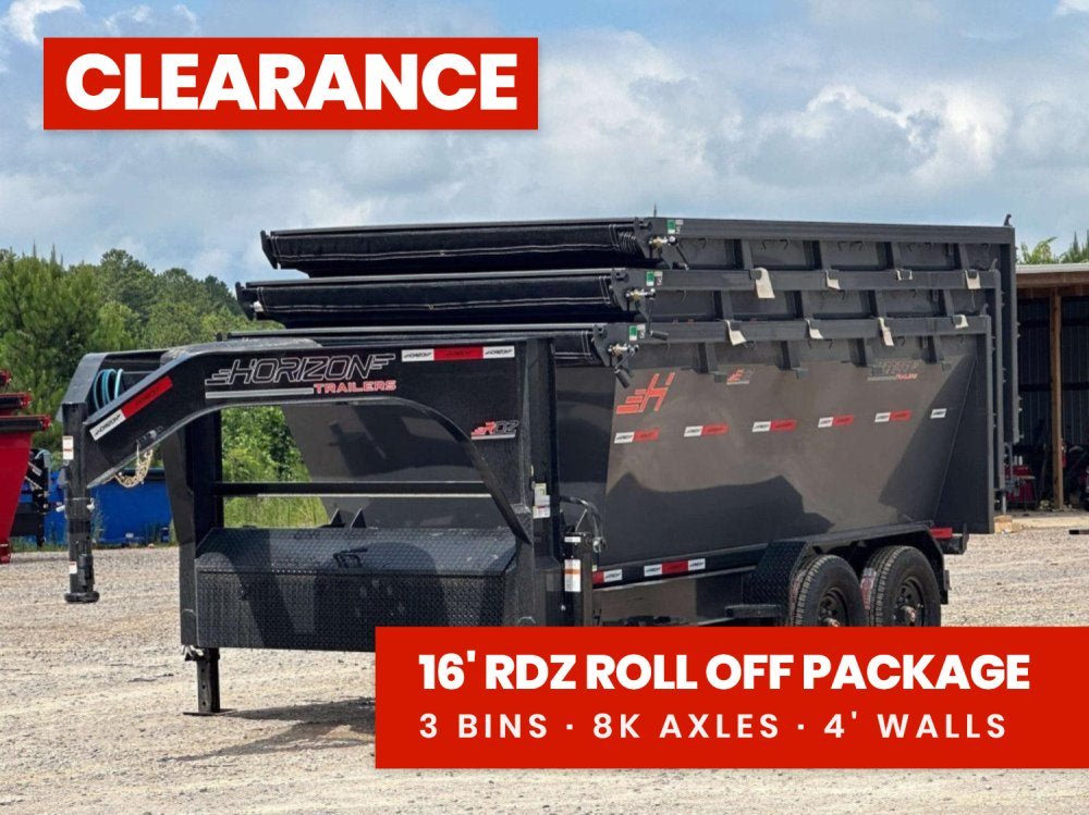 Horizon 16' RDZ GN Roll off Bundle (2) 8k Axles + 3 Bins w/ 4' Walls 011786 - Stryker Dealership Group