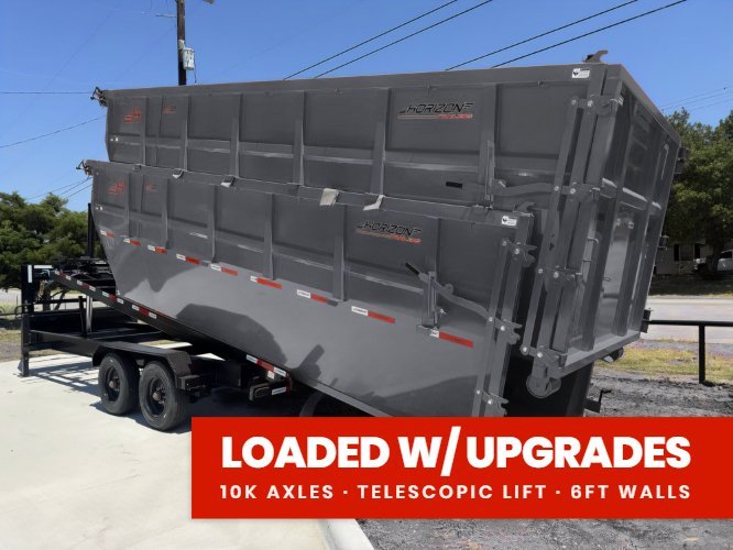 Horizon 20' HRD GN Roll off Bundle (2) 10k Axles + 2 Bins w/ 6' Walls 0096-B - Stryker Dealership Group