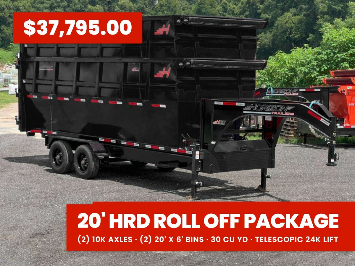 Horizon 20' HRD GN Roll off Bundle (2) 10k Axles + 2 Bins w/ 6' Walls 01191A - Stryker Dealership Group