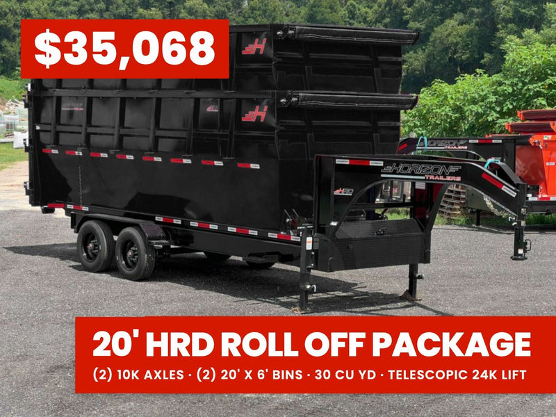 Horizon 20' HRD GN Roll off Bundle (2) 10k Axles + 2 Bins w/ 6' Walls 015407 - Stryker Dealership Group