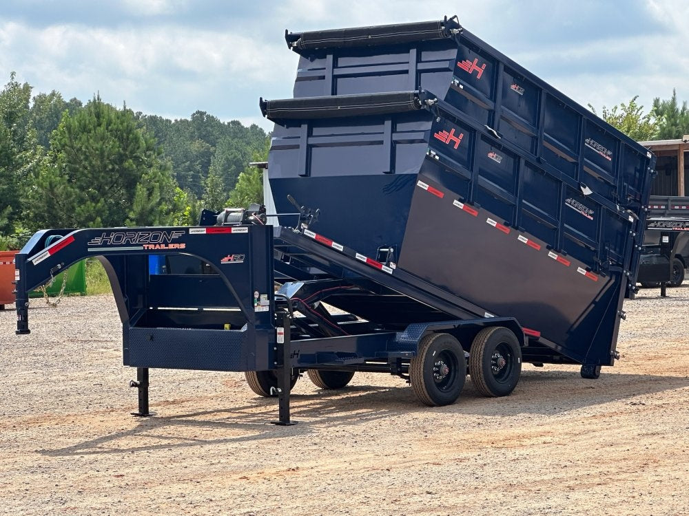 Horizon 14' HRD GN Roll off Bundle (2) 10k Axles + 2 Bins w/ 4' Walls - Roll Off Packages/14' Gooseneck - Stryker Dealership Group