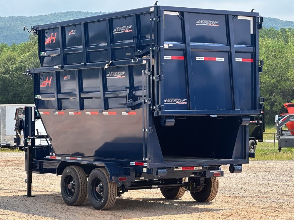 Horizon 14' HRD GN Roll off Bundle (2) 10k Axles + 2 Bins w/ 4' Walls - Roll Off Packages/14' Gooseneck - Stryker Dealership Group