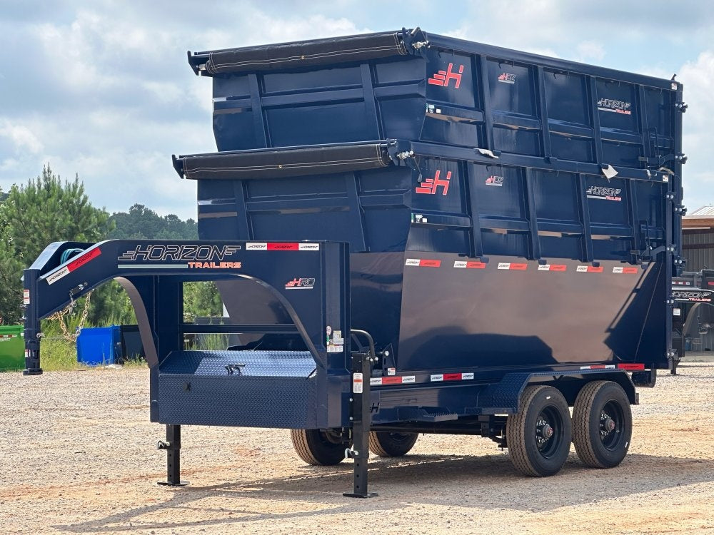 Horizon 14' HRD GN Roll off Bundle (2) 10k Axles + 2 Bins w/ 4' Walls - Roll Off Packages/14' Gooseneck - Stryker Dealership Group