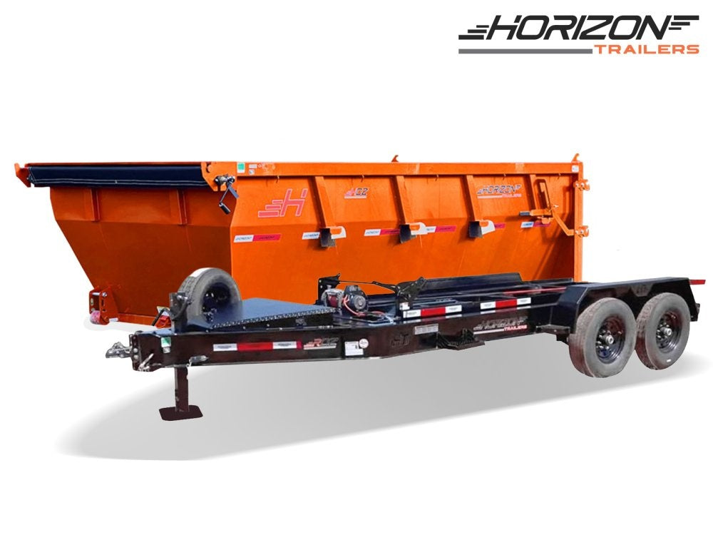 Horizon 14' RDZ BP Roll off Bundle (2) 7k Axles + 1 Bin w/ 4' Walls - Roll Off Packages/RO 14' Bumper Pull - Stryker Dealership Group